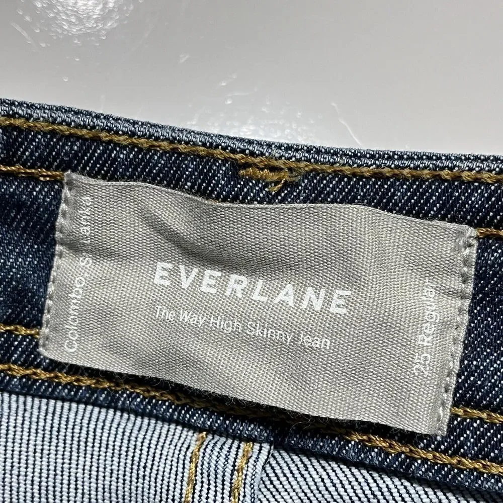 Everlane The Way‎ High Skinny Jeans Women's 25 Regular Stretch Blue Denim